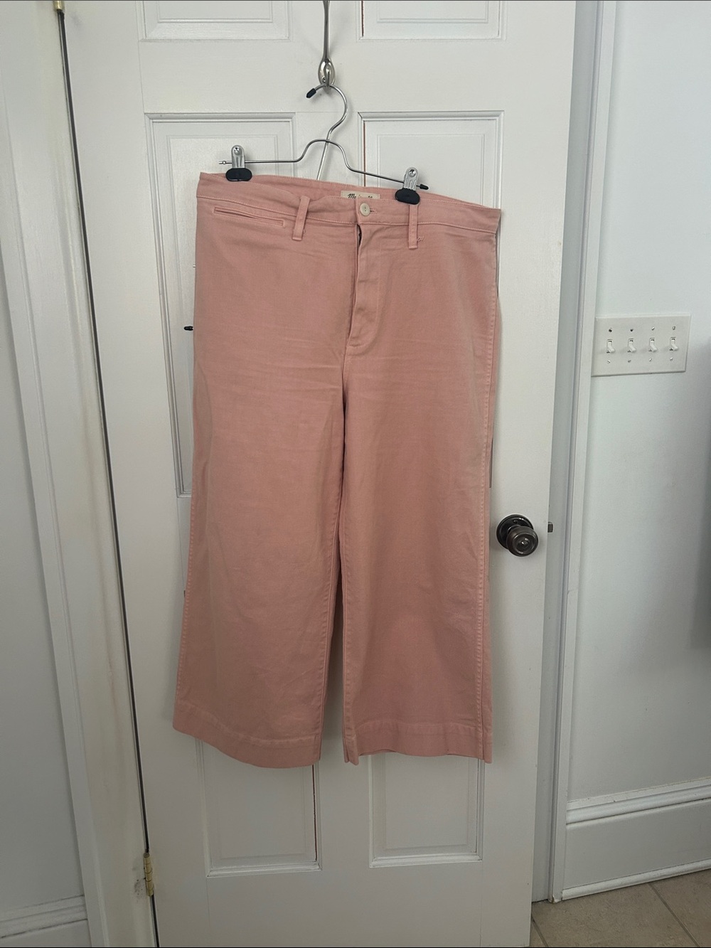 Madewell Wide-Leg Crop Jeans in Soft Blush